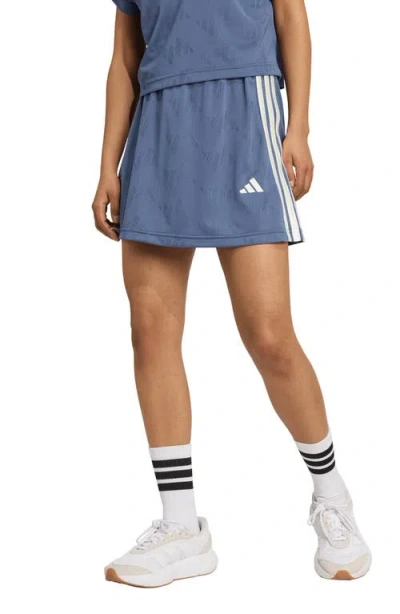 Adidas Originals Adidas Stadium 3-stripes Jacquard Tennis Skort In Blue
