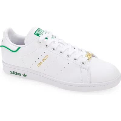 Adidas Originals Stan Smith In Ftwr White/green/purple
