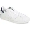 Adidas Originals Stan Smith Leather Low-top Sneakers In White/white/dark Blue