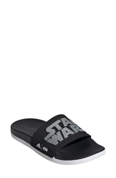 Adidas Originals Adidas Star Wars™ Adilette Comfort Slide Sandal In Black/silver/white