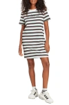 Adidas Originals Adidas Stripe Cotton T-shirt Dress In Cloud White