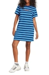 Adidas Originals Adidas Stripe Cotton T-shirt Dress In Team Navy Blue