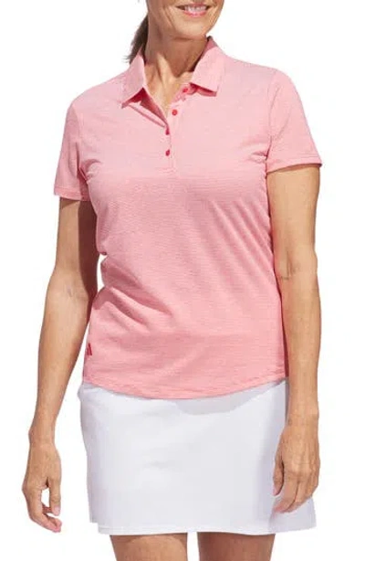 Adidas Originals Adidas Stripe Golf Polo In Pink