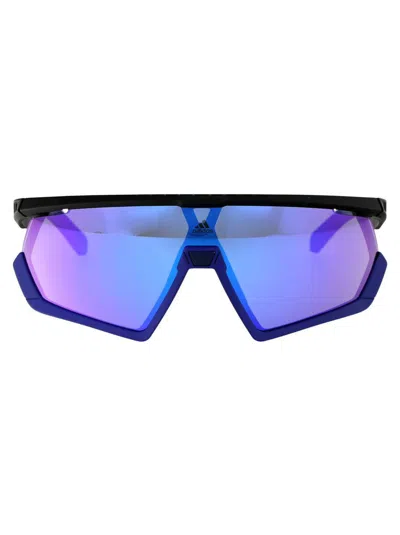 Adidas Originals Adidas Sunglasses In 02z Nero Opaco/viola Grad E/o Specchiato