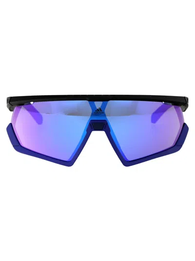 Adidas Originals Adidas Mask Sunglasses Sp0054 02 Z In 02z Nero Opaco/viola Grad E/o Specchiato