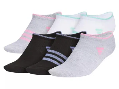 Adidas Originals Kids' Superlite 3.0 No-show Socks In White/ Aqua/ Pink
