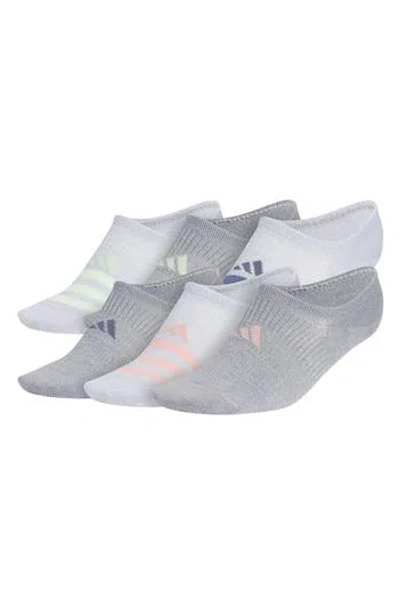 Adidas Originals Adidas Superlite Pack Of 6 No-show Socks In Gray