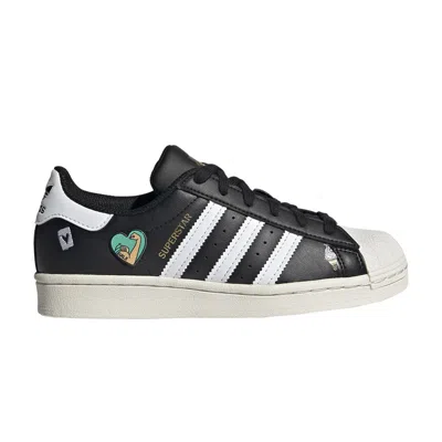 Pre-owned Adidas Originals Adidas Superstar Big Kid 'empowering Graphics - Black' | Kid's Size 3.5
