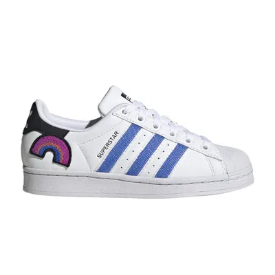 Pre-owned Adidas Originals Adidas Superstar Big Kid 'rainbow Decal' | White | Kid's Size 6.5