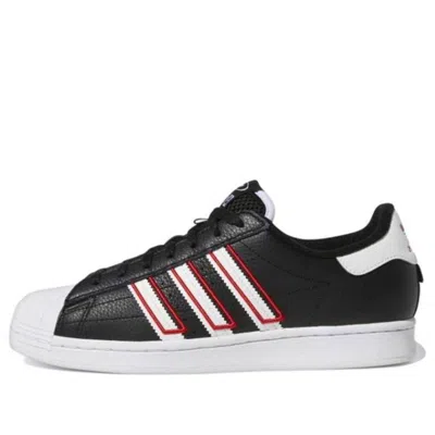 Adidas Originals Adidas Superstar 'black White Vivid Red' In Multi