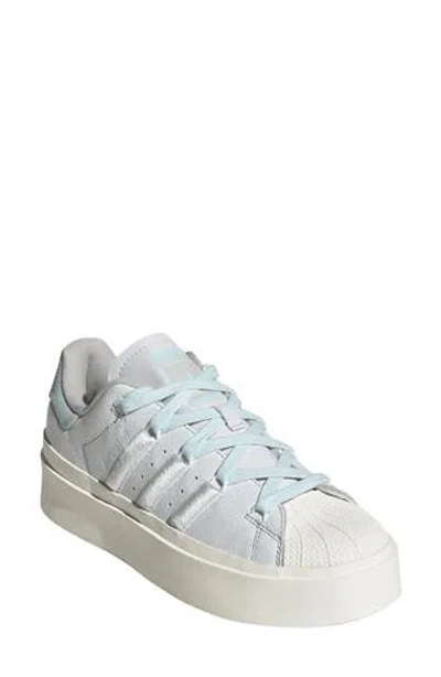 Adidas Originals Adidas Superstar Bonega Platform Sneaker In Crystal/ftwr White/blue