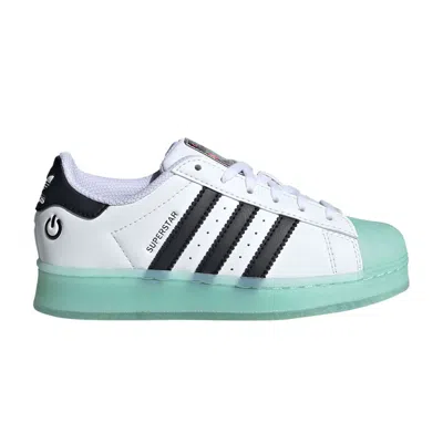 Pre-owned Adidas Originals Adidas Superstar C 'led Lights Pack - White Semi Flash Aqua' | Kid's Size 13