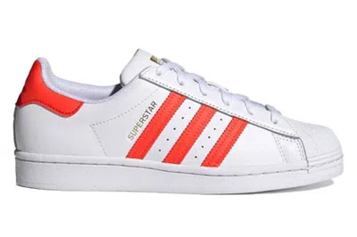 Pre-owned Adidas Originals Adidas Superstar Cloud White Solar Red (women's) In Cloud White/solar Red/scarlet