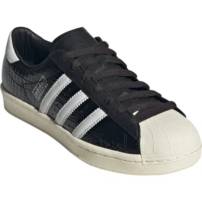 Adidas Originals Adidas Superstar Embossed Sneaker In Black/white/cream White
