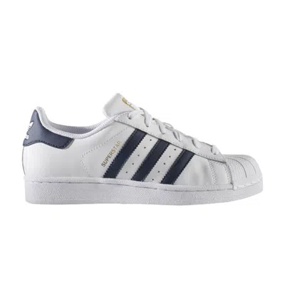 Pre-owned Adidas Originals Adidas Superstar Foundation J 'white Collegiate Navy' | Kid's Size 6.5