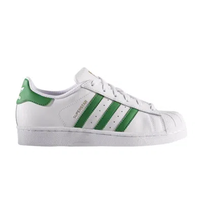 Pre-owned Adidas Originals Adidas Superstar Foundation J 'white Green' | Kid's Size 6.5