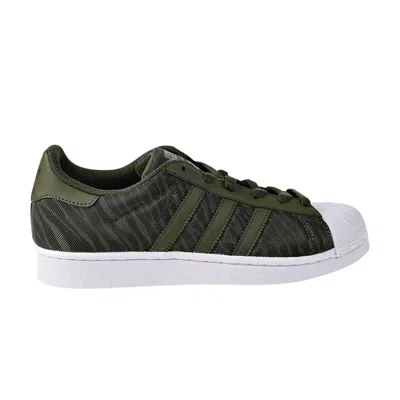 Pre-owned Adidas Originals Adidas Superstar Glitter Mesh J 'night Cargo' | Green | Kid's Size 4