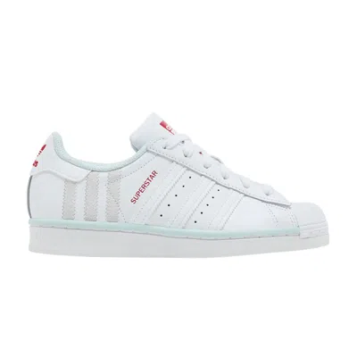 Pre-owned Adidas Originals Adidas Superstar J 'white Almost Blue' | Kid's Size 6.5