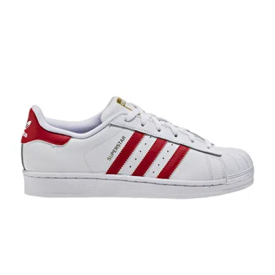 Pre-owned Adidas Originals Adidas Superstar J 'white Scarlet' | Kid's Size 4