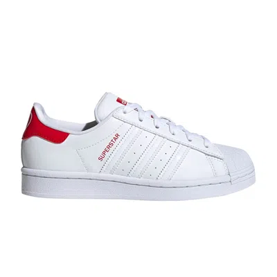 Pre-owned Adidas Originals Adidas Superstar J 'white Scarlet' | Kid's Size 4.5