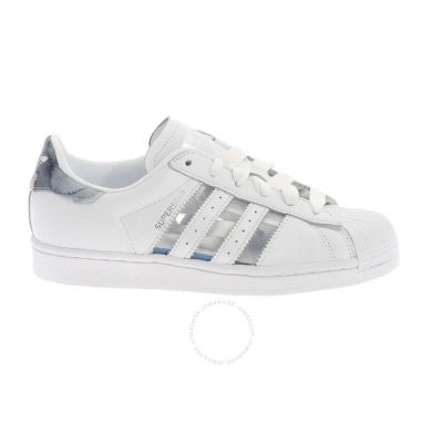 Adidas Originals Adidas Superstar Ladies Cloud White/grey Basketball Sneakers In Cloud White / Grey