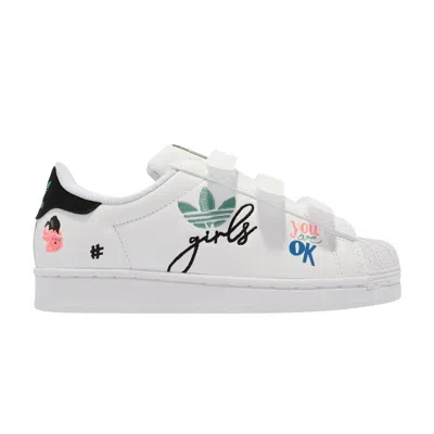 Pre-owned Adidas Originals Adidas Superstar Pure Little Kid 'self Love' | White | Kid's Size 13.5