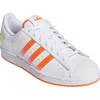 Adidas Originals Adidas Superstar Sneaker In Ftwr White/impact Orange