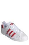 Adidas Originals Adidas Superstar Sneaker In White/better Scarlet/white