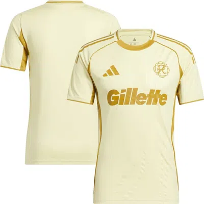 Adidas Originals Adidas Tan New England Revolution 2025 One Planet Pre-match Top In Neutral