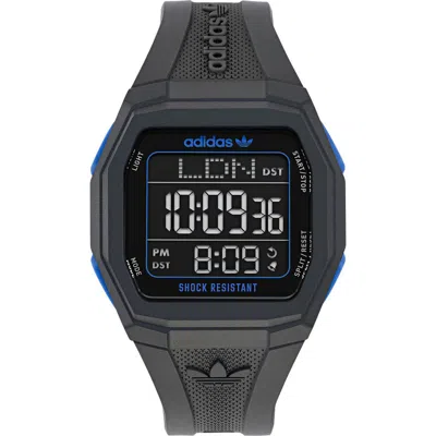 Adidas Originals Adidas Tech 1 Gmt Silicone Strap Watch, 48mm In Black