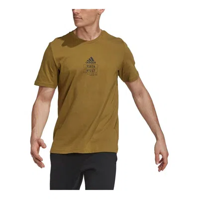 Adidas Originals Adidas Tech Refl Tee M Running Athleisure Casual Sports Round Neck Short Sleeve Yellow In Gold