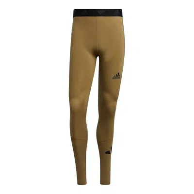 Adidas Originals Adidas Techfit Long Tights Asia Sizing 'green' In Brown
