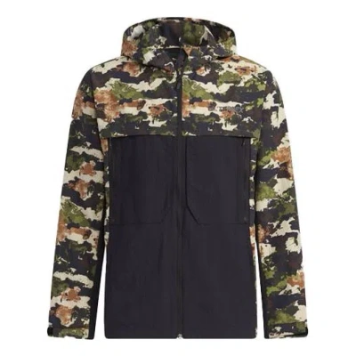 Adidas Originals Adidas Terrex Festiv Aop Wb Outdoor Sports Camouflage Splicing Hooded Jacket Brown In Multi