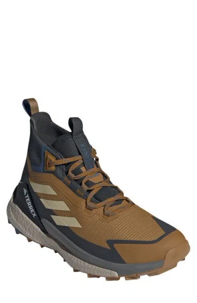 Adidas Originals Adidas Terrex Free Hiker 2.0 Mid Waterproof Gore-tex® Hiking Shoe In Bronze/savannah/carbon
