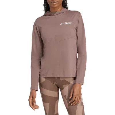Adidas Originals Adidas Terrex Multi Climacool Hooded Pullover In Brown
