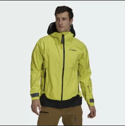 Pre-owned Adidas Originals Adidas Terrex Myshelter Gore-tex Pro Rain Jacket Acid Yellow Men's Size Large