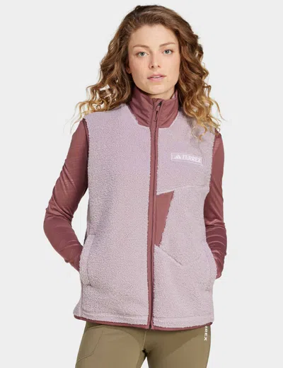 Adidas Originals Adidas Terrex Xploric High Pile Fleece Vest In Purple