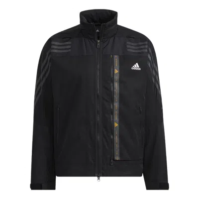 Adidas Originals Adidas Th 99 Pro Wvjk Solid Color Stripe Casual Sports Hooded Jacket Black