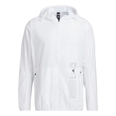 Adidas Originals Adidas Th Lite Wvjk Solid Color Sports Hooded Jacket White