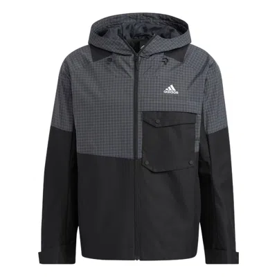 Adidas Originals Adidas Th Vis Wvjkt Hooded Jacket 'brown White' In Black