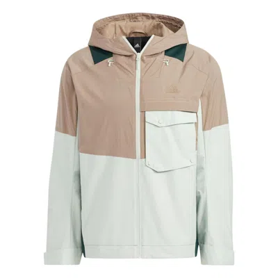 Adidas Originals Adidas Th Vis Wvjkt Hooded Jacket 'brown White' In Multi