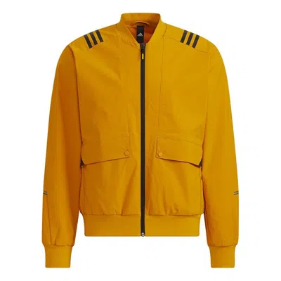 Adidas Originals Adidas Th Wv Bomb Jkt Stripe Printing Sports Jacket Gold Color In Green