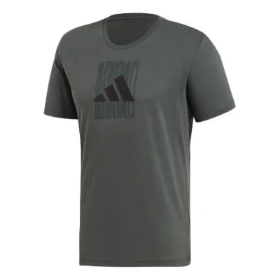 Adidas Originals Adidas The Pack Q2 Gfx Logo Printing Sports Short Sleeve Green In Gray