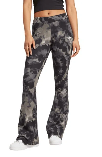 Adidas Originals Adidas Tie Dye Flare Leggings In Black