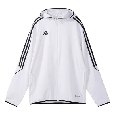 Adidas Originals Adidas Men's Tiro 23 League Aeroready Hooded Windbreaker In White/black