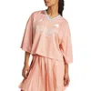 Adidas Originals Womens Adidas Tiro Cut 3-stripes Oversized Jersey In Ambient Blush/white/ash Grey