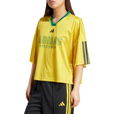 Adidas Originals Adidas Tiro Nations Pack Oversize T-shirt In Yellow