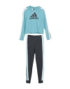 Adidas Originals Adidas Toddler Girl Tracksuit Turquoise Size 6 Cotton, Recycled Polyester In Blue