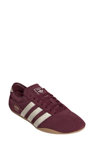 Adidas Originals Adidas Tokyo Low Top Sneaker In Maroon/cream White/gum 3