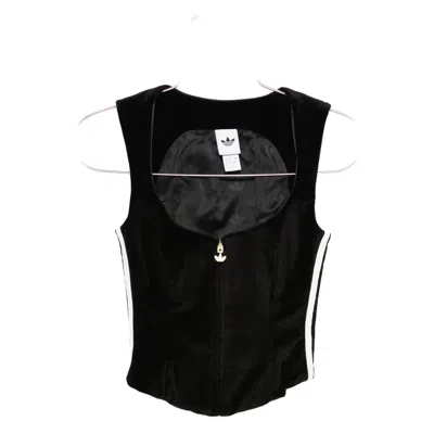 Adidas Originals Velvet Zip-front Corset In Black